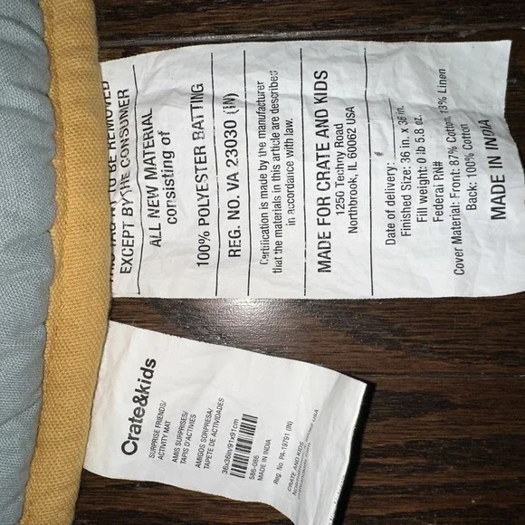 HTF Surprise Friends Baby Activity‎ Play Mat Crate & Barrel Kids